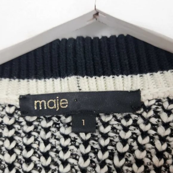 SOLD! Maje | Magda Four-pocket Cardigan In Black - Picture 3 of 5
